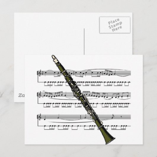 Clarinet musical 09 B Briefkaart (Voorkant / Achterkant)