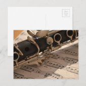 Clarinet musical instrument met notatie briefkaart (Voorkant / Achterkant)