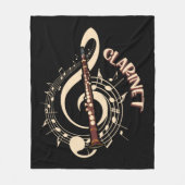 Clarinet Musical Instrument Music Lovers Fleece Deken (Voorkant)