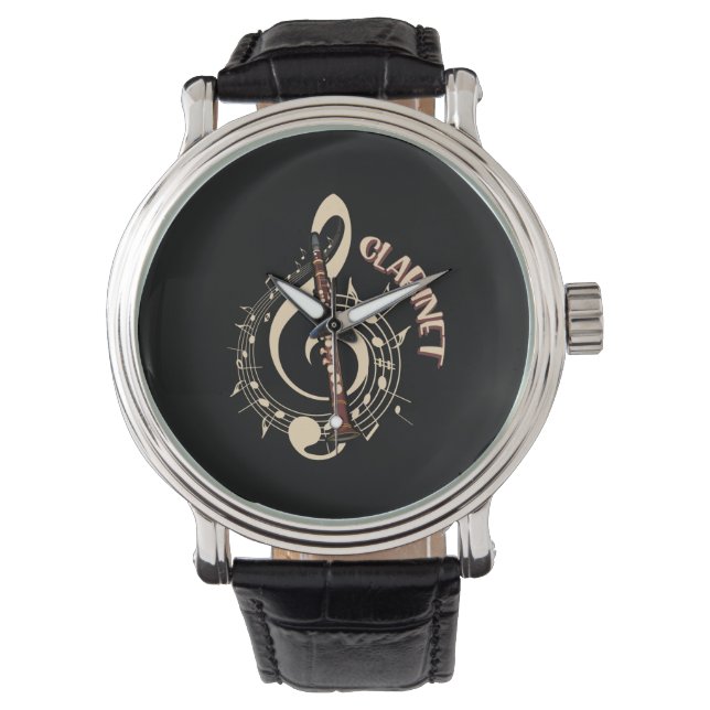 Clarinet Musical Instrument Music Lovers Horloge (Voorkant)