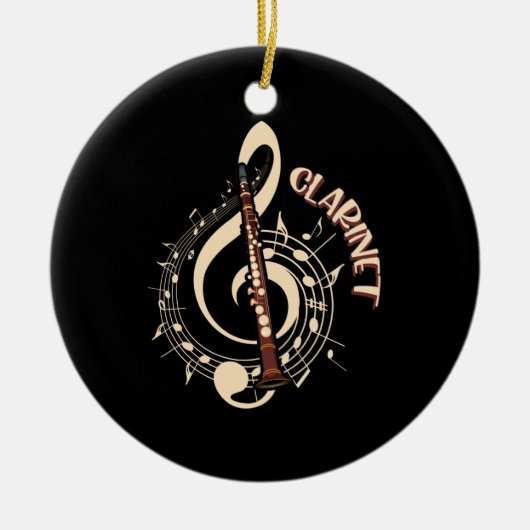 Clarinet Musical Instrument Music Lovers Keramisch Ornament (Voorkant)