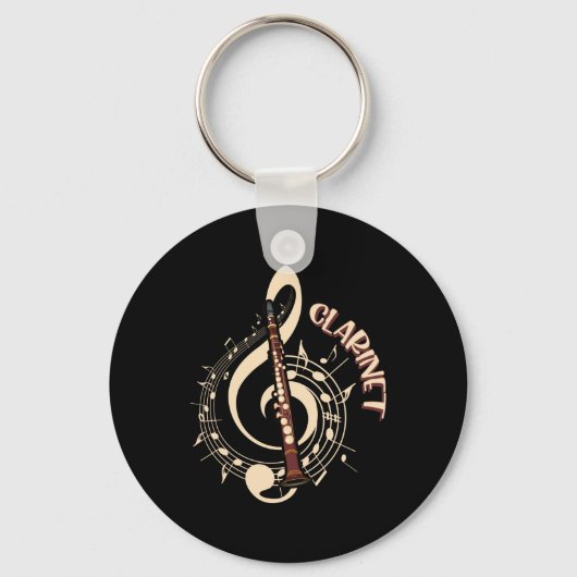 Clarinet Musical Instrument Music Lovers Sleutelhanger (Voorkant)