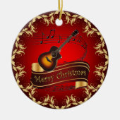 Clarinet ~ Musical Scroll ~ Merry Kerst~ Keramisch Ornament (Voorkant)