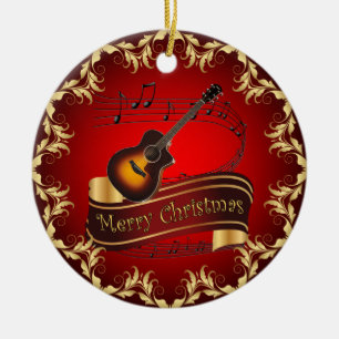 Clarinet ~ Musical Scroll ~ Merry Kerst~ Keramisch Ornament