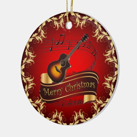 Clarinet ~ Musical Scroll ~ Merry Kerst~ Keramisch Ornament (Links)