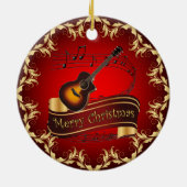 Clarinet ~ Musical Scroll ~ Merry Kerst~ Keramisch Ornament (Achterkant)