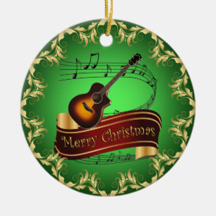 Clarinet ~ Musical Scroll ~ Merry Kerst~ Keramisch Ornament