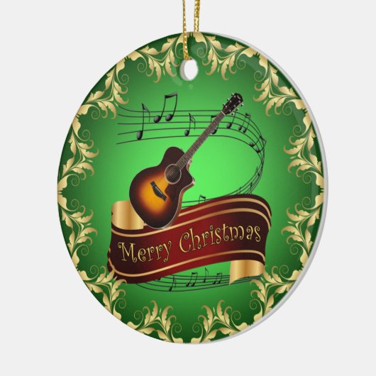 Clarinet ~ Musical Scroll ~ Merry Kerst~ Keramisch Ornament (Links)