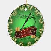 Clarinet ~ Musical Scroll ~ Merry Kerst~ Keramisch Ornament (Links)