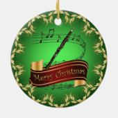 Clarinet ~ Musical Scroll ~ Merry Kerst~ Keramisch Ornament (Achterkant)