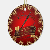 Clarinet ~ Musical Scroll ~ Merry Kerst~ Keramisch Ornament (Links)