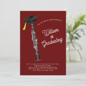 Clarinet Musician Graduation Party Music Kaart (Staand voorkant)