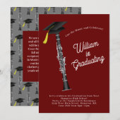 Clarinet Musician Graduation Party Music Kaart (Voorkant / Achterkant)