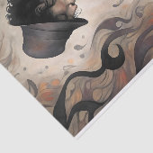 Clarinet Musician With Abstract Swirls Decoupage Tissuepapier (Detail)