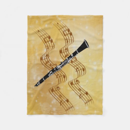 Clarinet-muziek, populair design, fleece deken (Voorkant)