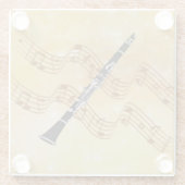 Clarinet-muziek, populair design, glazen onderzetter (Achterkant)