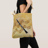 Clarinet-muziek, populair design, tote bag (Dichtbij)