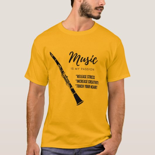 Clarinet muziek t-shirt (Voorkant)