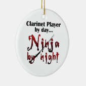 Clarinet Ninja Keramisch Ornament (Rechts)