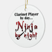 Clarinet Ninja Keramisch Ornament (Links)