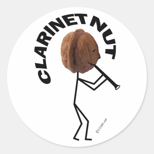 Clarinet Nut Ronde Sticker (Voorkant)