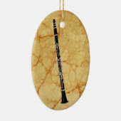 Clarinet on Marble Oval Pendant Ornament (Rechts)