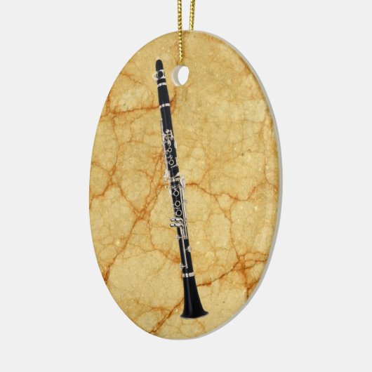 Clarinet on Marble Oval Pendant Ornament (Links)