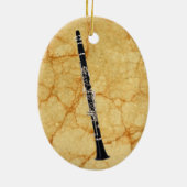 Clarinet on Marble Oval Pendant Ornament (Achterkant)