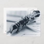 Clarinet on Music Sheets Briefkaart (Voorkant / Achterkant)