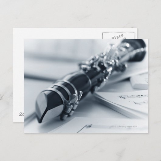 Clarinet on Music Sheets Briefkaart (Voorkant / Achterkant)
