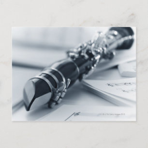 Clarinet on Music Sheets Briefkaart