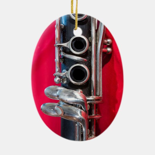 Clarinet on Red Keramisch Ornament (Achterkant)