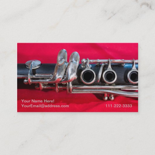 Clarinet on Red Visitekaartje (Voorkant)
