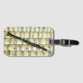 Clarinet on Rolling Sheet Music ~ Bagagelabel (Voorkant (horizontaal))