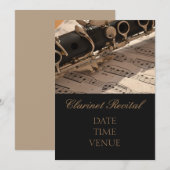 Clarinet Overweging elegant, stijlvolle prestaties Kaart (Voorkant / Achterkant)