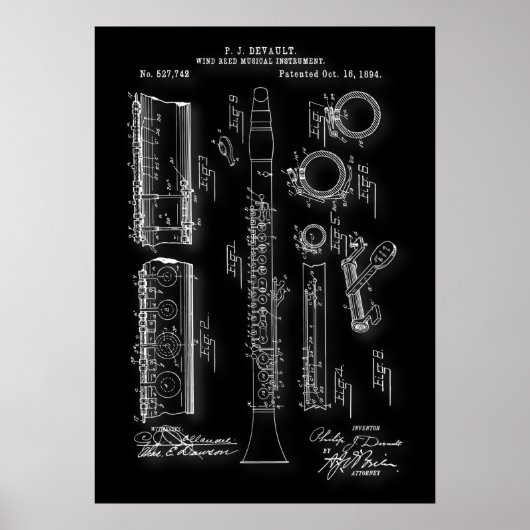 Clarinet Patent Poster (Voorkant)