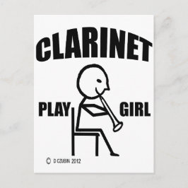 Clarinet Play Girl Briefkaart