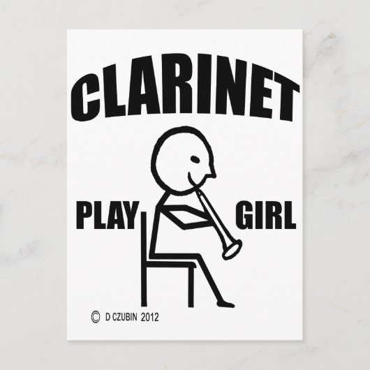 Clarinet Play Girl Briefkaart (Voorkant)