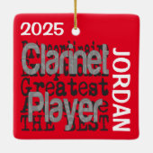 Clarinet Player Extraordinaire CUSTOM Keramisch Ornament (Achterkant)