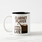 Clarinet Player (Funny) Chocolate Tweekleurige Koffiemok (Links)