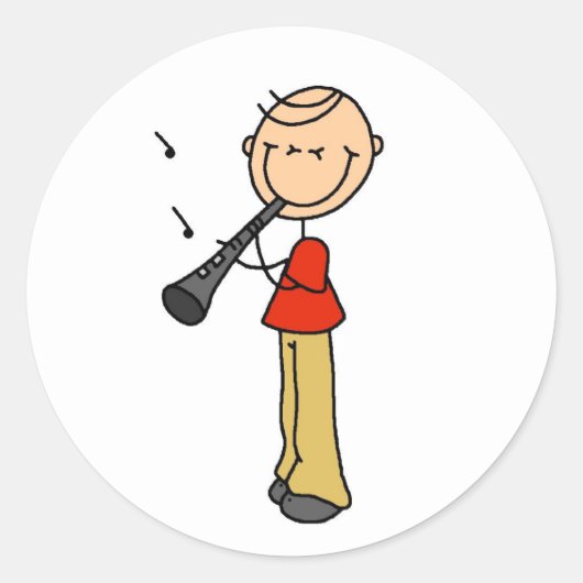 Clarinet Player Stickers Sticker (Voorkant)