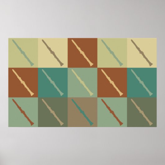 Clarinet Pop Art Poster (Voorkant)