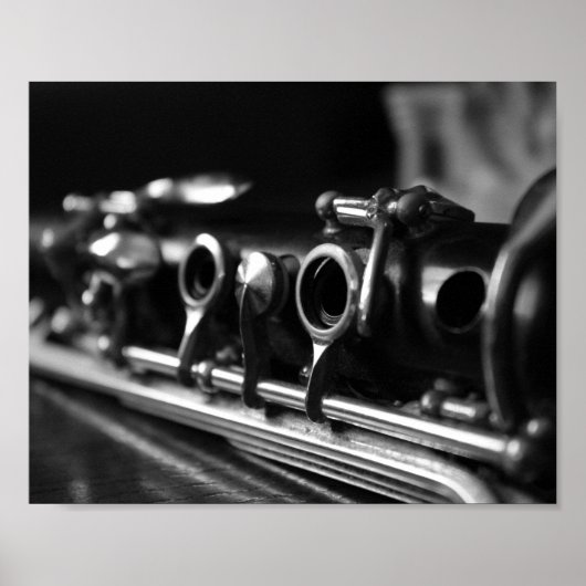 Clarinet Poster, Black and White Photography Poster (Voorkant)