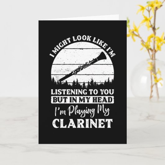 Clarinet Quote grappig Kaart (Gele Bloem)
