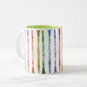 Clarinet Rainbow Wrap Tweekleurige Koffiemok (Voorkant links)