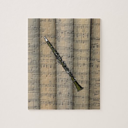 Clarinet ~ Rollend vel Music Background ~ Muziek Legpuzzel (Verticaal)