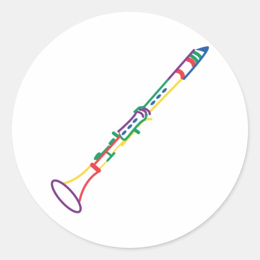 Clarinet Ronde Sticker (Voorkant)