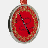 Clarinet, rood en goud metalen ornament (Rechts)