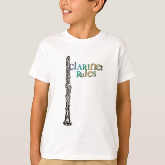 Clarinet Rules Dark Color Text T-shirt (Voorkant)