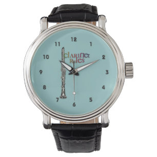 "Clarinet RULES" van Leslie Harlow Horloge